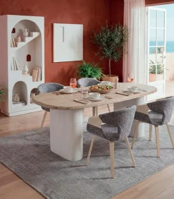 Table sapin et MDF blanc SANTORIN