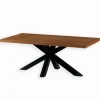 Table teck recyclé pied croix métal EASTON