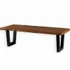 Table teck recyclé pieds métal WOOD