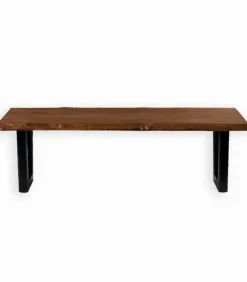Table teck recyclé pieds métal WOOD