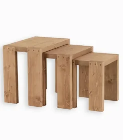 Tables basses gigogne MOVING en pin massif ciré
