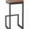 Tabouret haut métal et bois WESTMOUNT