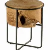 Tabouret teck & métal RUNA