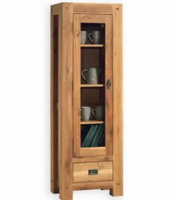 Vitrine chêne huilé 1 porte NORWAY